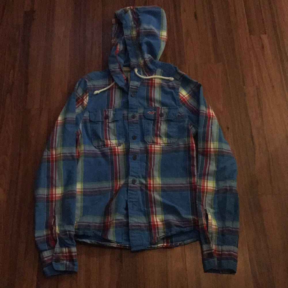 Men's Hollister button down with hoodie